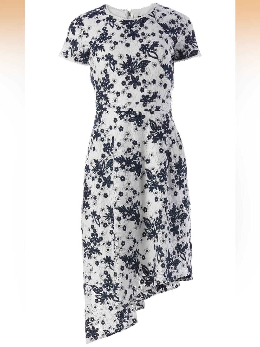 Karl Lagerfeld Paris Womens Asymmetrical Hem Dress Casual Dress Short Sleeve